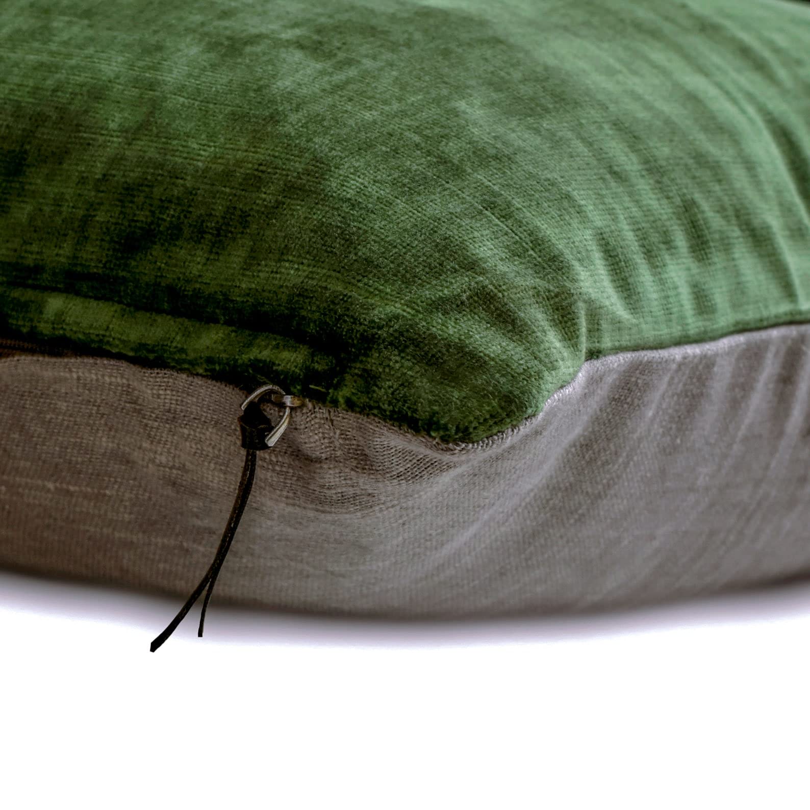 The HomeCentric Decorativo Verde smeraldo Fodere per cuscini, Set di 2, 50x50 cm Velluto Cuscino Doppio lato, cerniera superiore e tiretto, Fodera per cuscino con, Tinta unita-Velvet Emerald Jules
