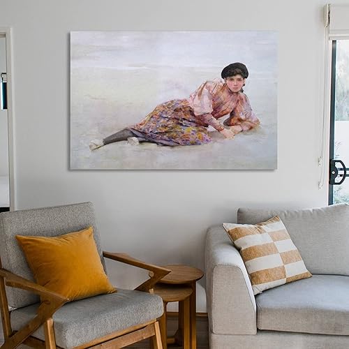 Miniatura 6 de Henry Scott Tuke - Póster de niña en la playa, pintura decorativa, lienzo, arte de pared, póster de sala de estar, dormitorio, 16 x 24 pulgadas
