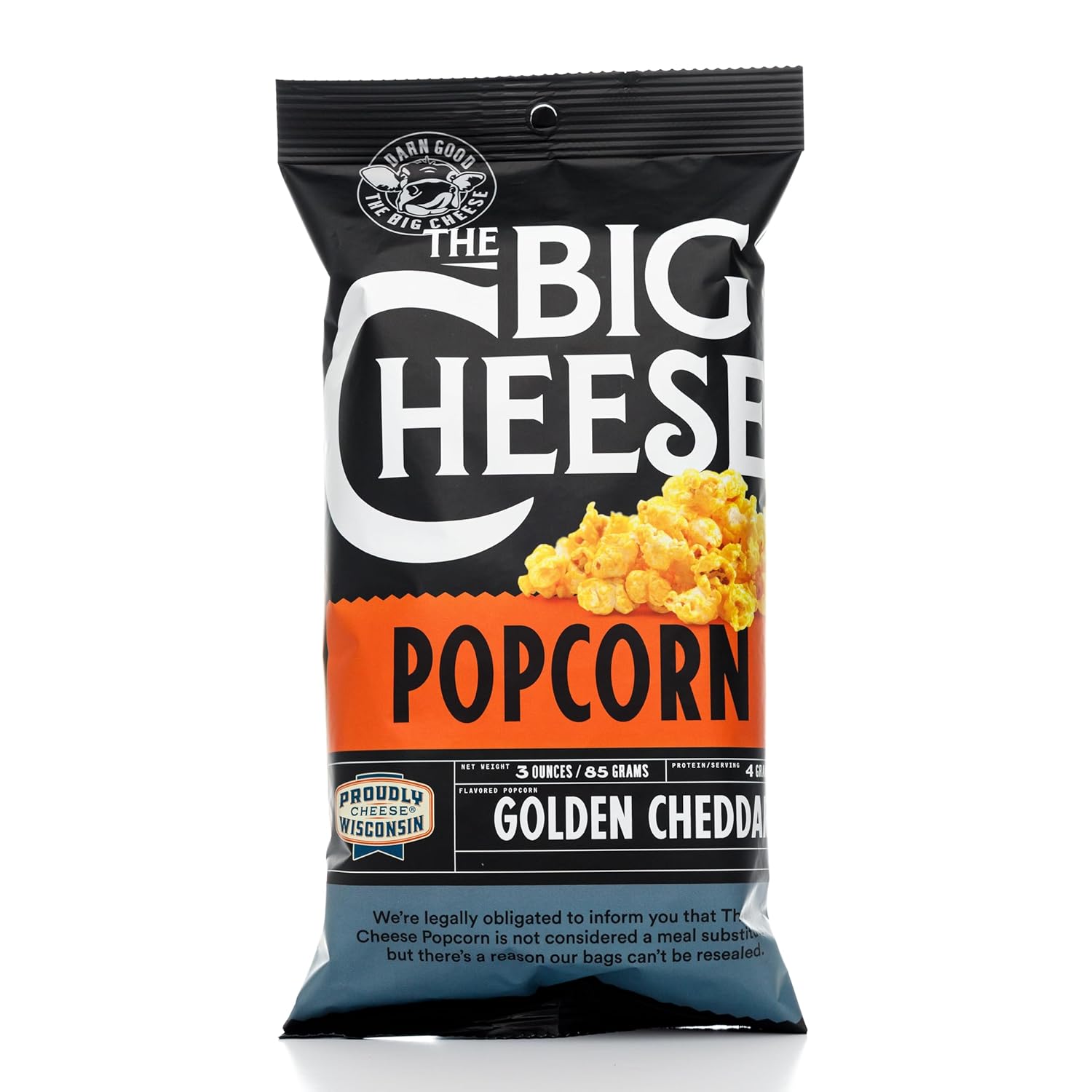 Big Cheese Premium Cheddar Popcorn – Popped in Pure Coconut Oil, Made with 100% Wisconsin Cheese, Non-GMO, Gluten Free, No Trans Fat, 3 oz Bags (Case of 12)