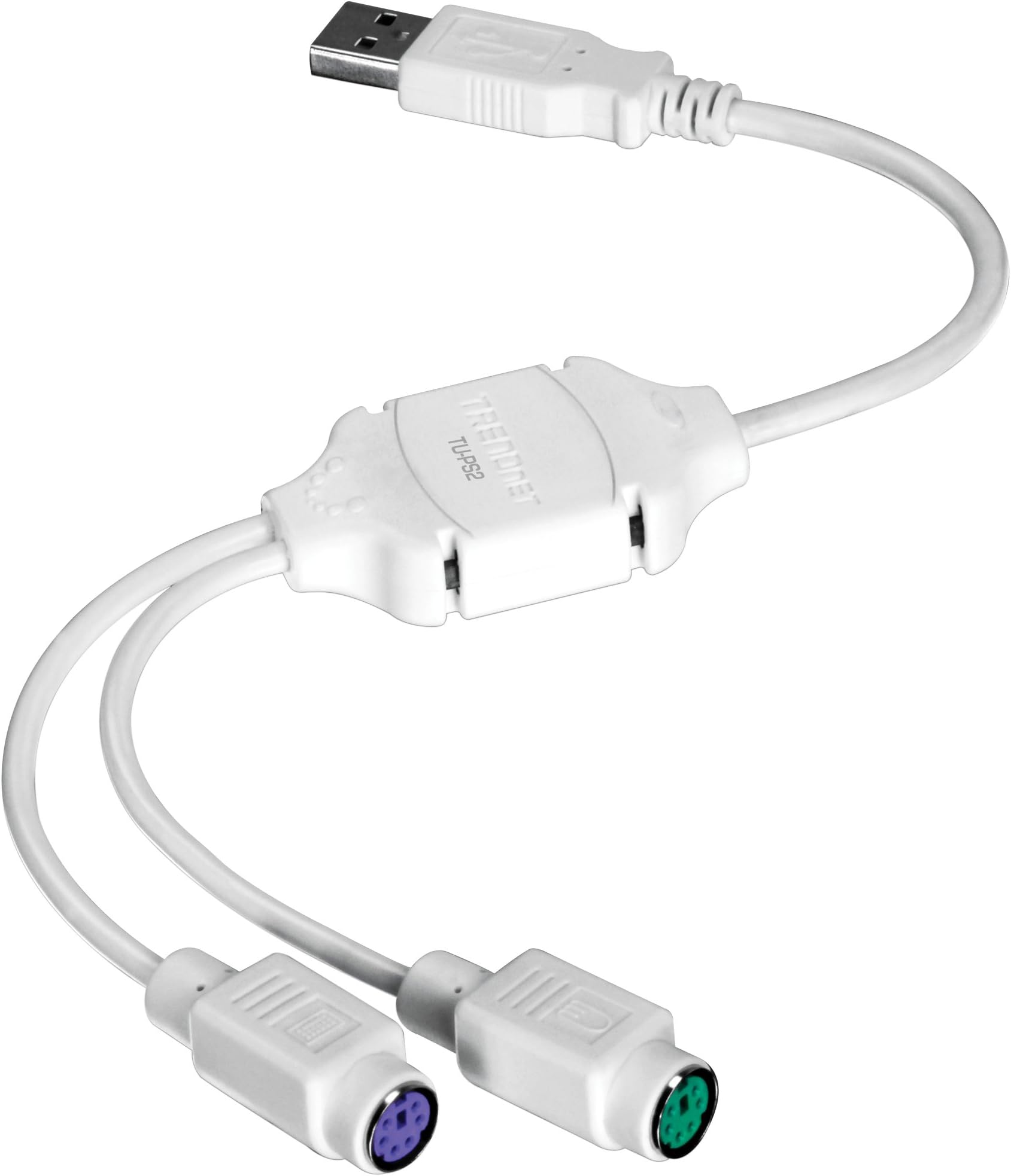 TRENDnet USB to PS/2 Converter, Easy Install, Universal Plug & Play, USB 1.1/2.0/3.0, Windows 8.1/8/7, Vista, XP, Mac OS 10.4-10.9, 13-inch length, TU-PS2