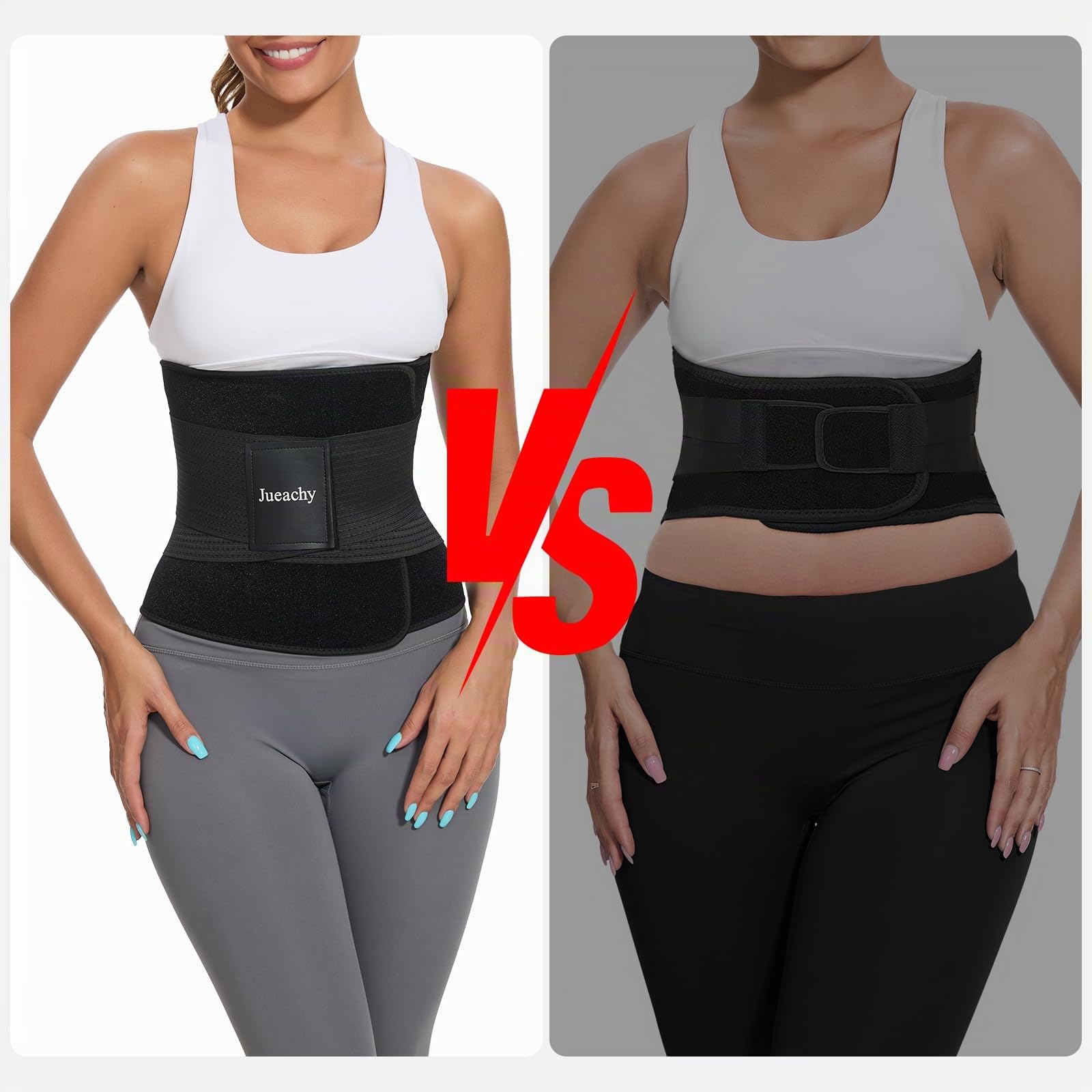 Jueachy Fascia Addominale Uomo Donna: Cintura Fascia Addominale Dimagrante Regolabile - Bruciatore Calorico Effetto Sauna Brucia Grassi - Aumenta Intensità Aerobica Facile da Pulire Nero