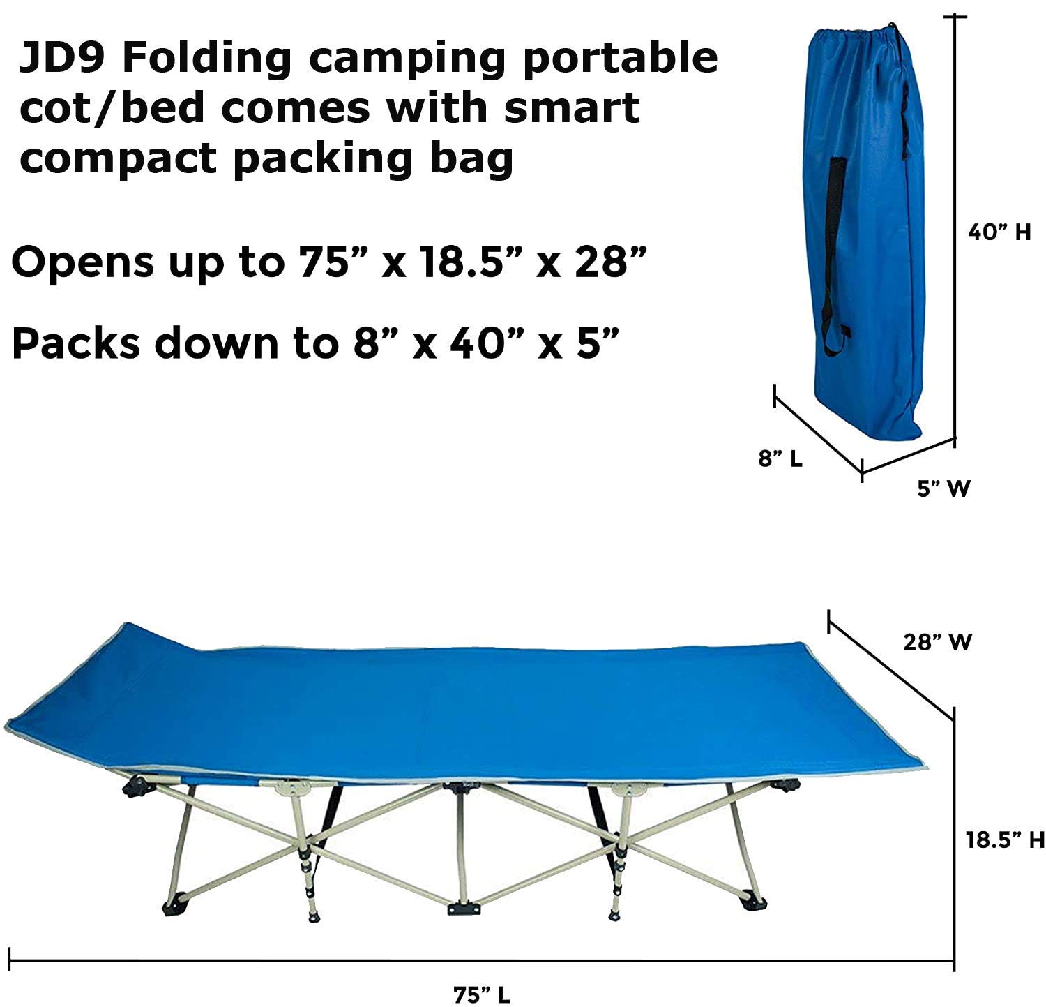 Buy Prakal Camping Cot, Max Load 200Kg, Portable Folding Camp Cots Sunbathing Lounger Bed with