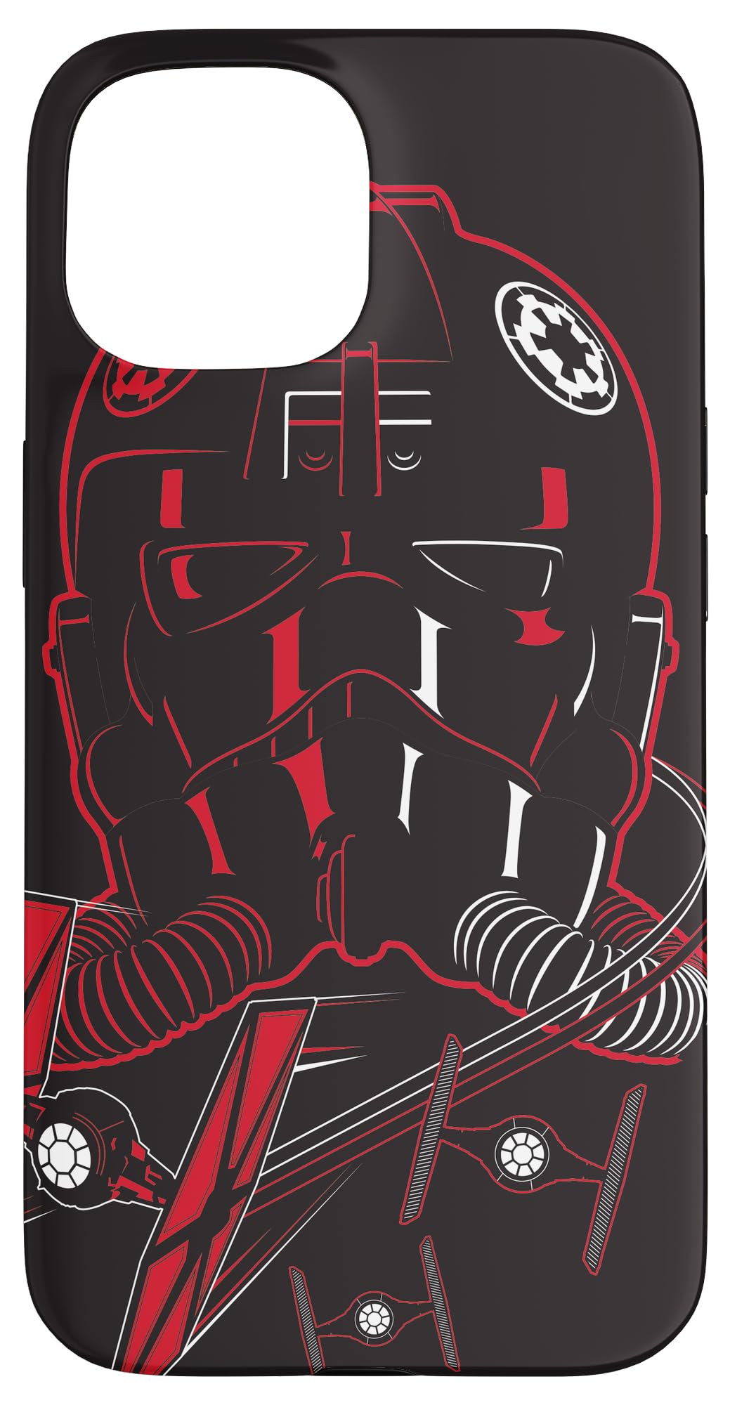 Coque iPhone 15 Star Wars pilote Imperial Tie Fighter protection noire
