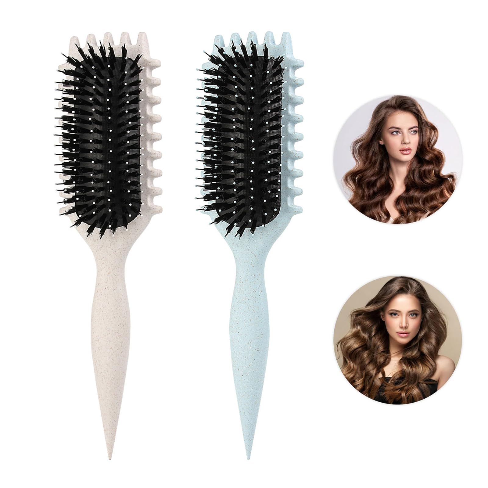 Amazon | Syntelusa カーリーヘアブラシ カールコーム 2個セット