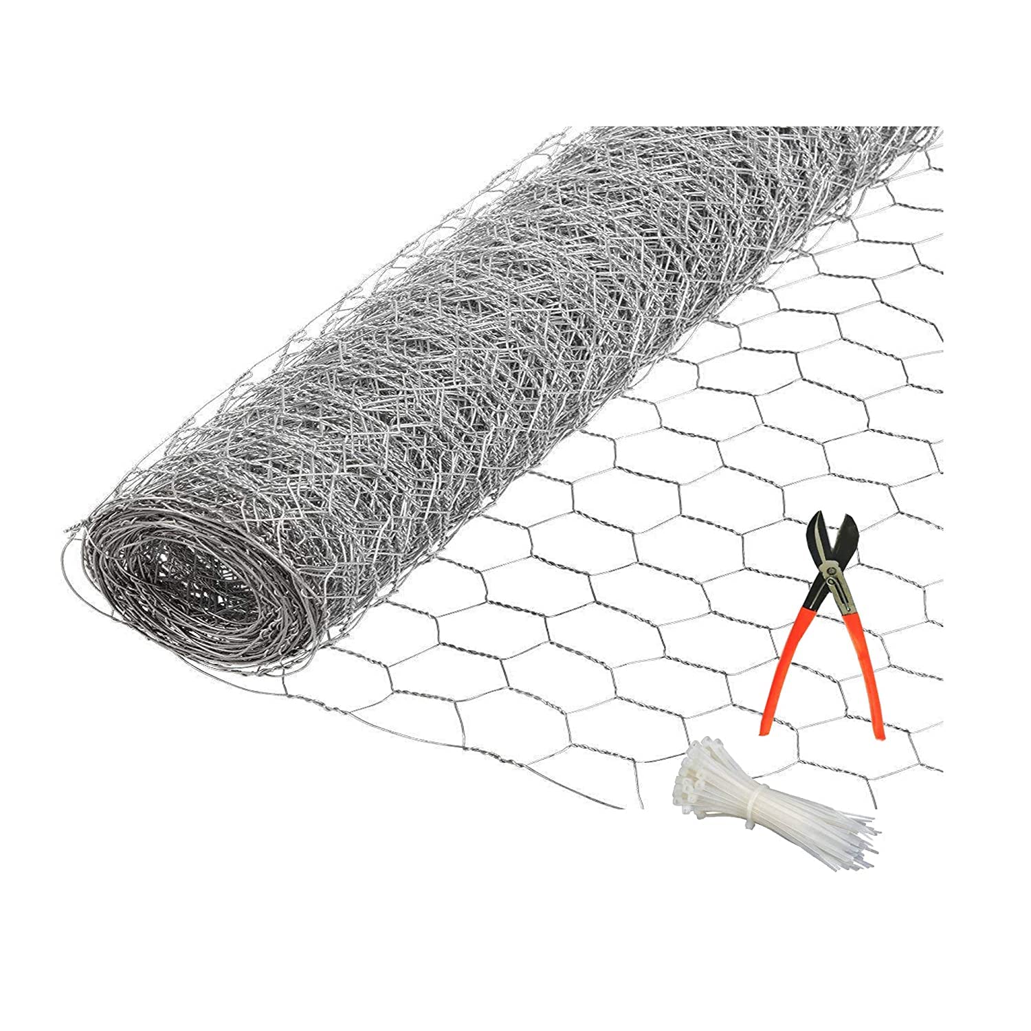 UR LITTLE SHOP Chicken Poultry Wire Garden Fencing Iron net Anti Bird 27Inches/40 Feets Netting Uv Stablized with 6 Months Guarantee Free 1 Cutter,100 PVC Wire Tags-image-23