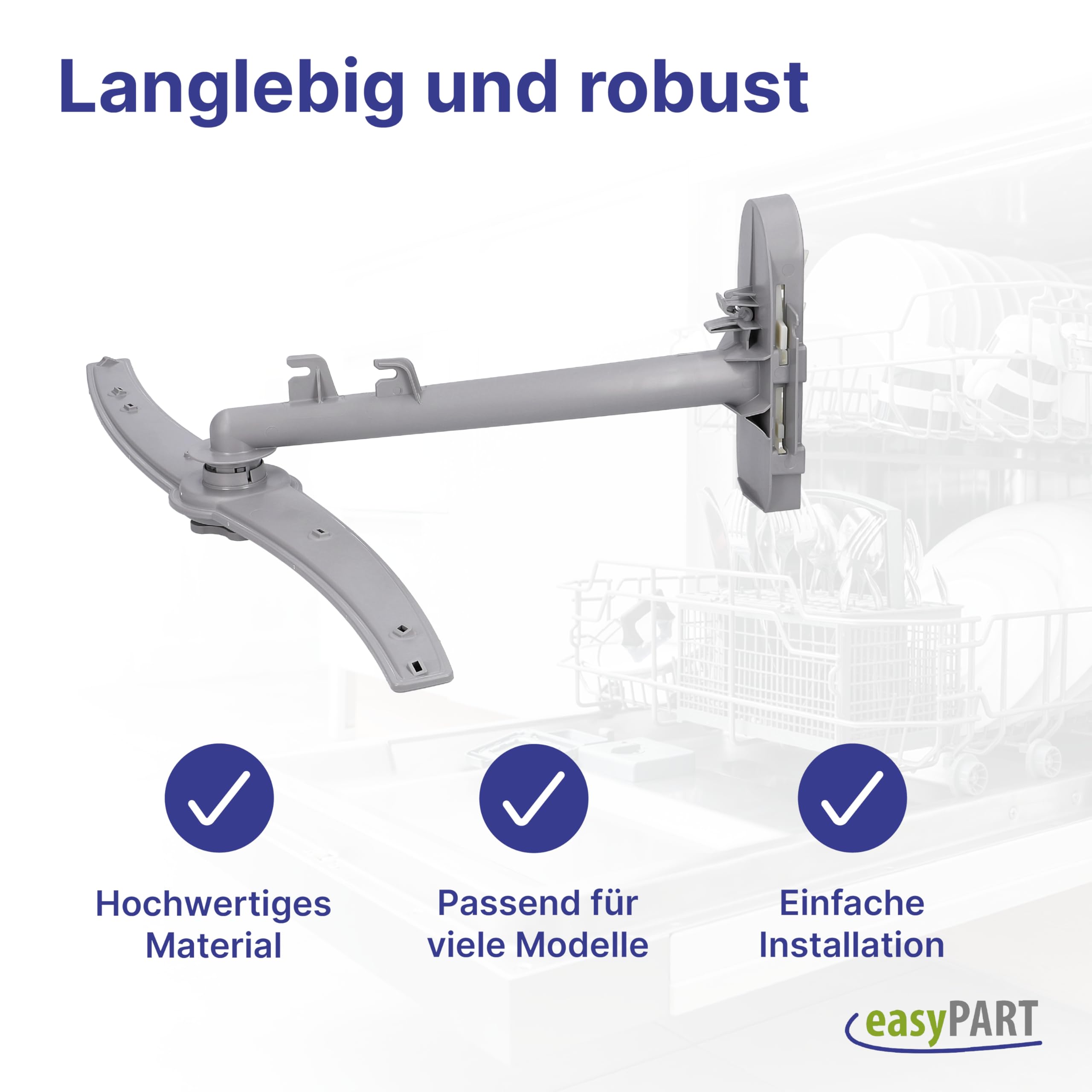 easyPART Kompatibel/Ersatz für BOSCH 11012631 Sprüharm oben aus Kunststoff mit Sprüharmrohr Spülmaschine Geschirrspüler Geschirrspülerarm Siemens Balay Constructa Koenic Neff