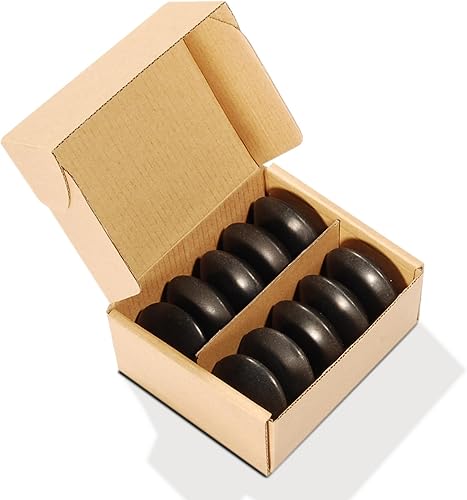 Master Massage Paquete de herramientas de masaje de piedra caliente de basalto negro con forma de contorno de 10 piezas, piedras de lava negra en