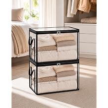 Large Clear Thick Plastic Storage Box with Hinged Lid, 15x9.5x12.5 Inches Odorless PVC Organizer Container with Reinforced Handles and Zipper for Closet Clothes, Blankets, Moving and Travel 2