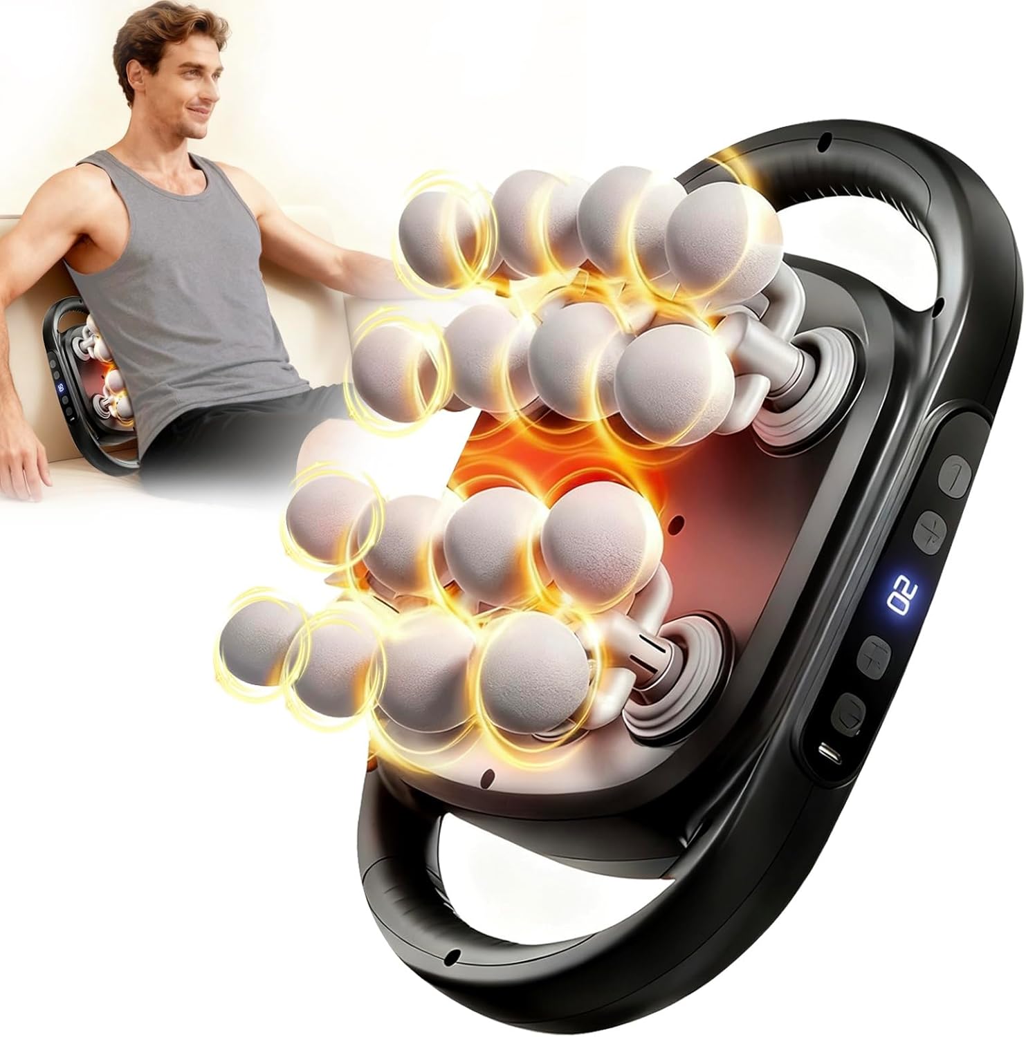 16-Head Massage Gun Set, Deep Tissue Percussion Muscle Massager with 20 Speeds & 9 Modes, Quiet Massage Gun for Back, Neck, Shoulders, Legs, Foot, Full Body Pain Relief & Relaxation