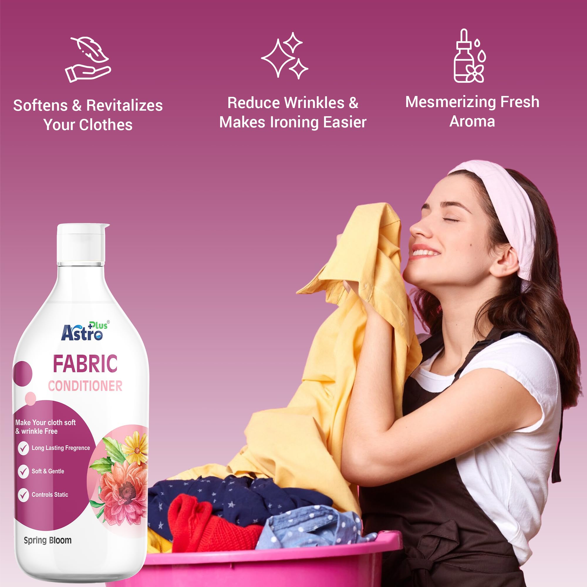 Astro Plus+ Premium After Wash Fabric Conditioner & Comfort – Keep Clothes Soft & Fresh- 500 ml | Super Saver Pack Morning Fresh Variant For All Day Freshness