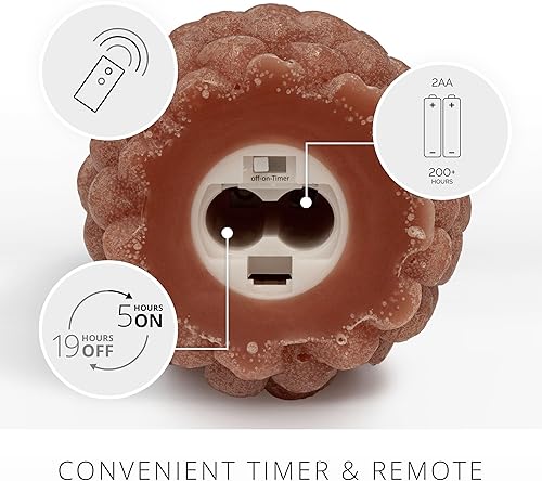 Miniatura 4 de Luminara Pinecone - Vela sin llama Adobe con acabado tiza de pino figura, velas LED sin perfume, funciona con pilas con temporizador, decoración