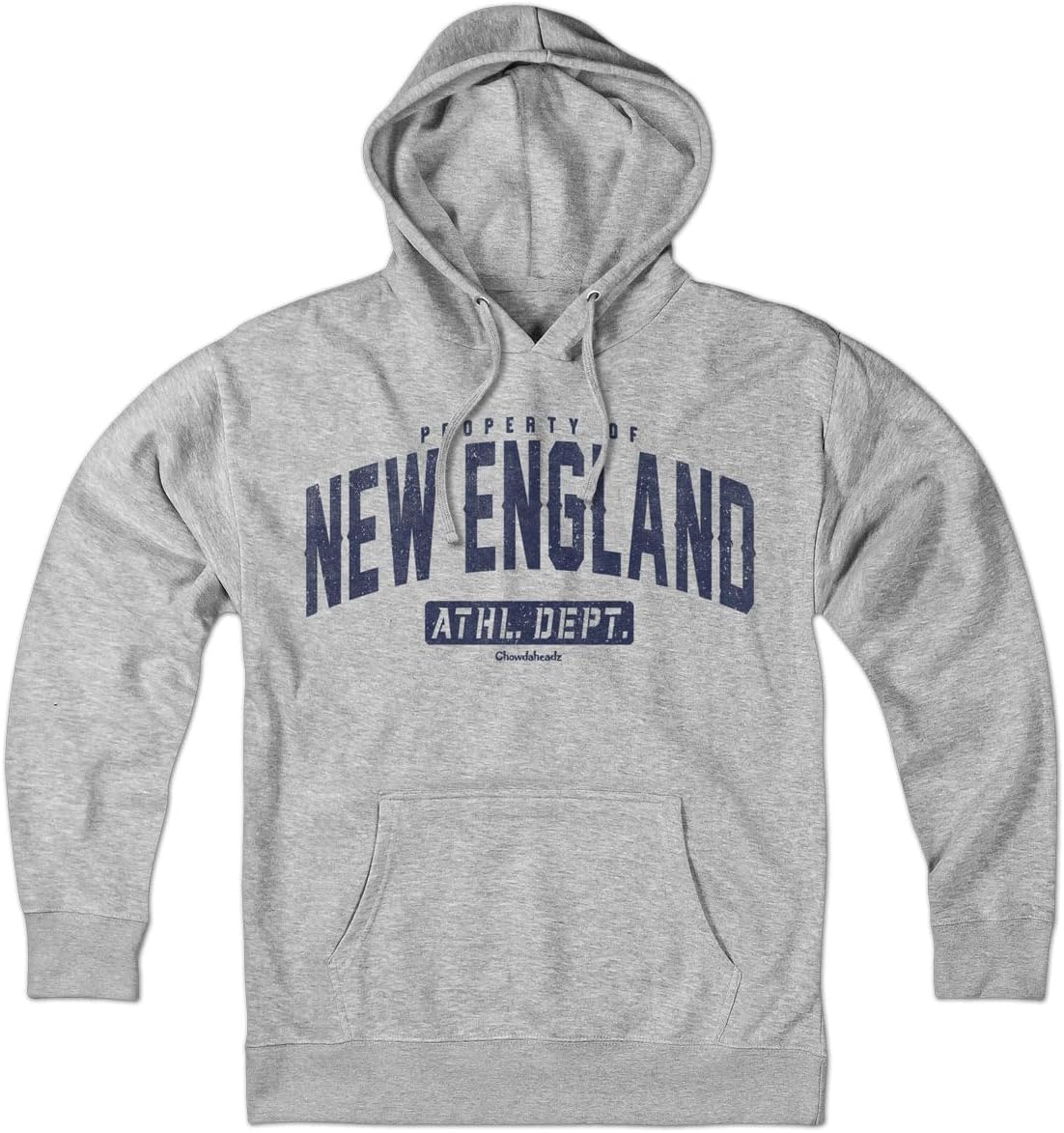 Chowdaheadz Property of New England Hoodie – Unisex Pullover Sweatshirt Soft Cotton Blend
