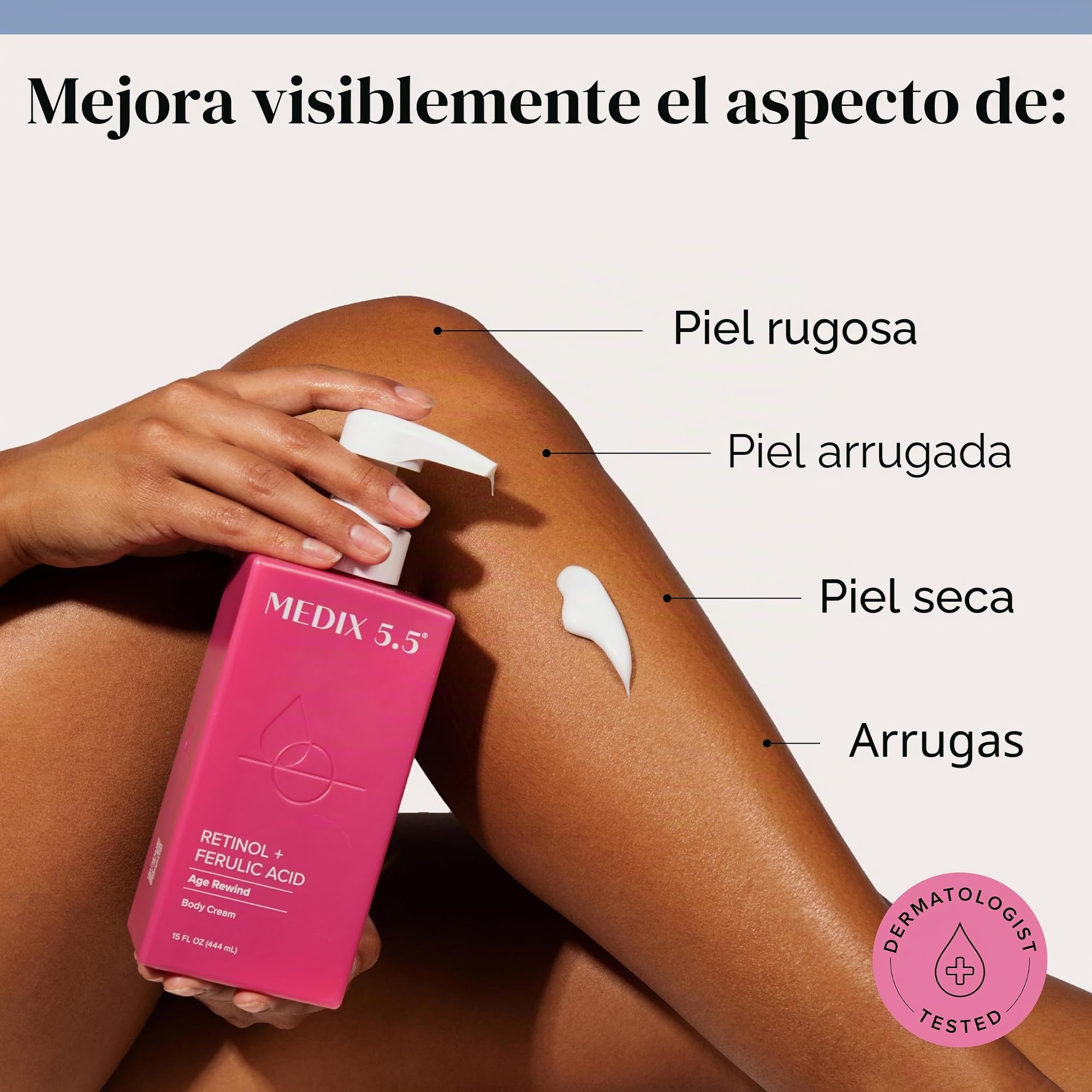 MEDIX 5.5 Limpiador facial y corporal exfoliante AHA con ácido glicólico + crema corporal hidratante con retinol, loción para el cuidado de la piel, 2 unidades | Jabón facial espumoso con ácido alfa