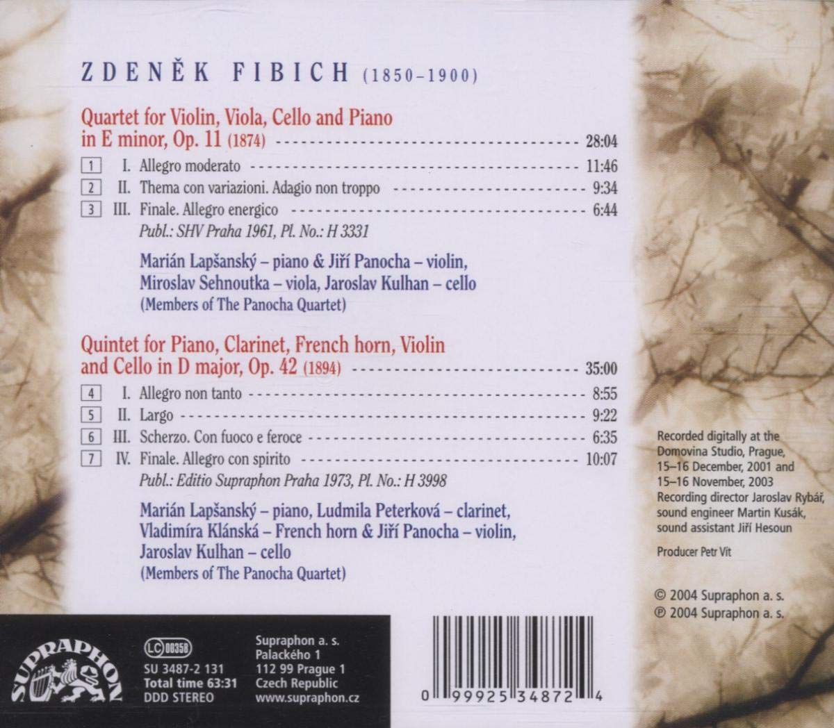 PIANO QUARTET OP.11 & OP.