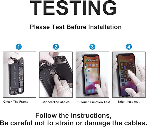 Miniatura 7 de DIGI4U Pantalla LCD para iPhone XR, pantalla de 6.1 pulgadas 3D táctil muesca pequeña para iPhone XR pantalla digitalizador Asamblea con