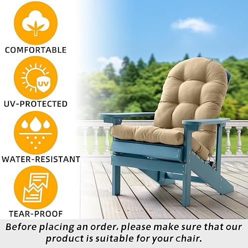 Miniatura 4 de FILUXE Adirondack - Cojín para silla mecedora, cojines de respaldo alto para patio, almohada impermeable y sólida, almohadillas para interiores y