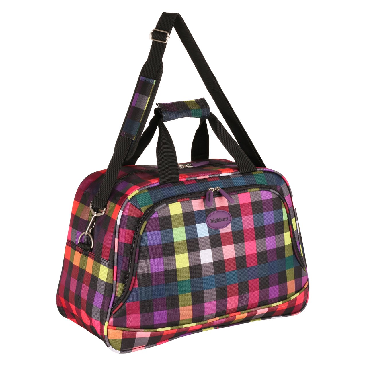 Lightweight Cabin Sized Approved Hand Luggage / Flight Bag / Travel Bag / Over Night Bag (Multi-Colour Checked)