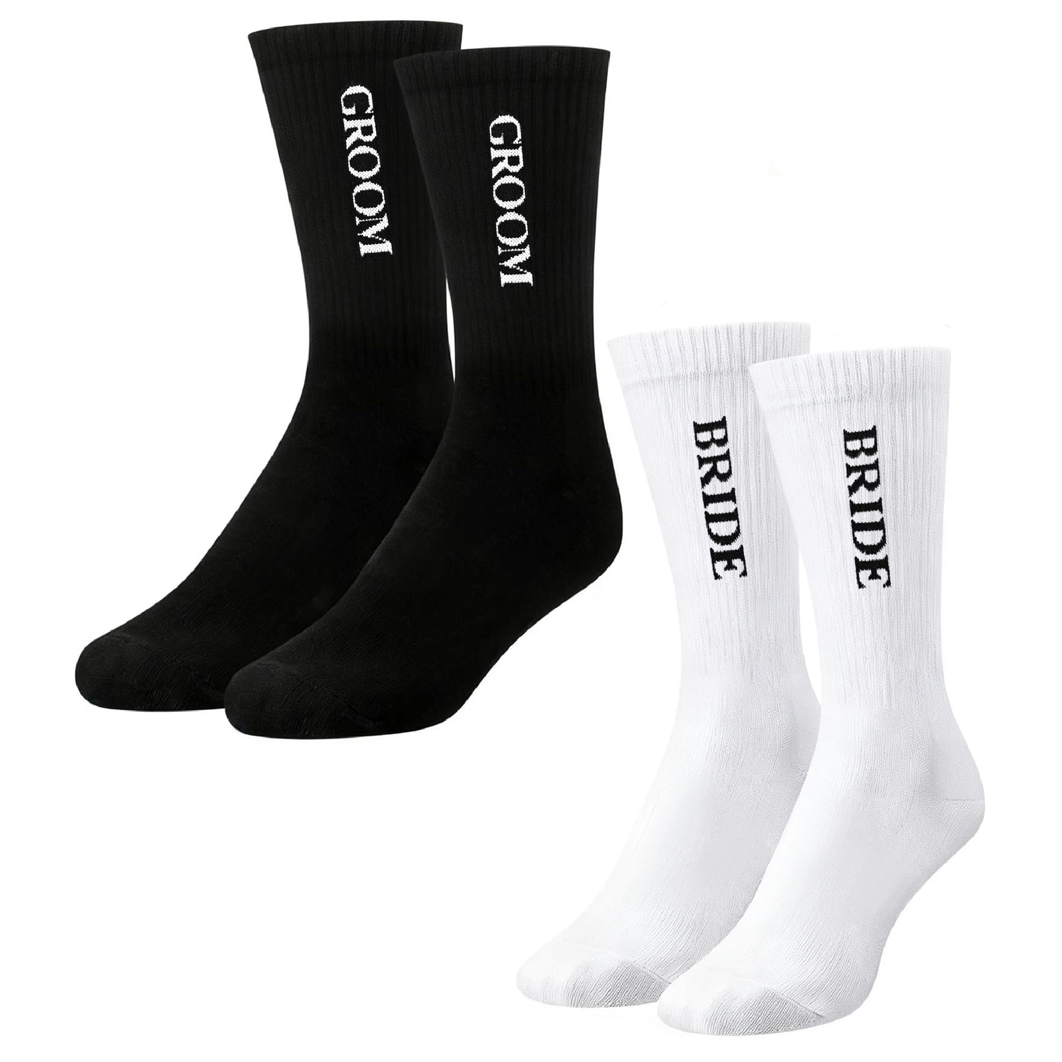 Groombridegifts Unisex B1 Bride And Groom Wedding Gifts For Couples, Mr And Mrs Gifts Crew Socks- Wedding Gifts, Engagement Gifts For Couples, One Size