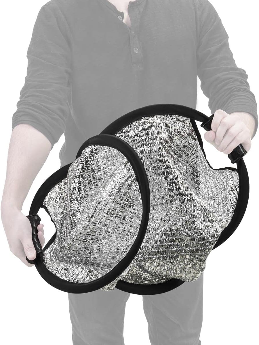 Glow Collapsible Circular Wind Proof Reflector with Handles (52")