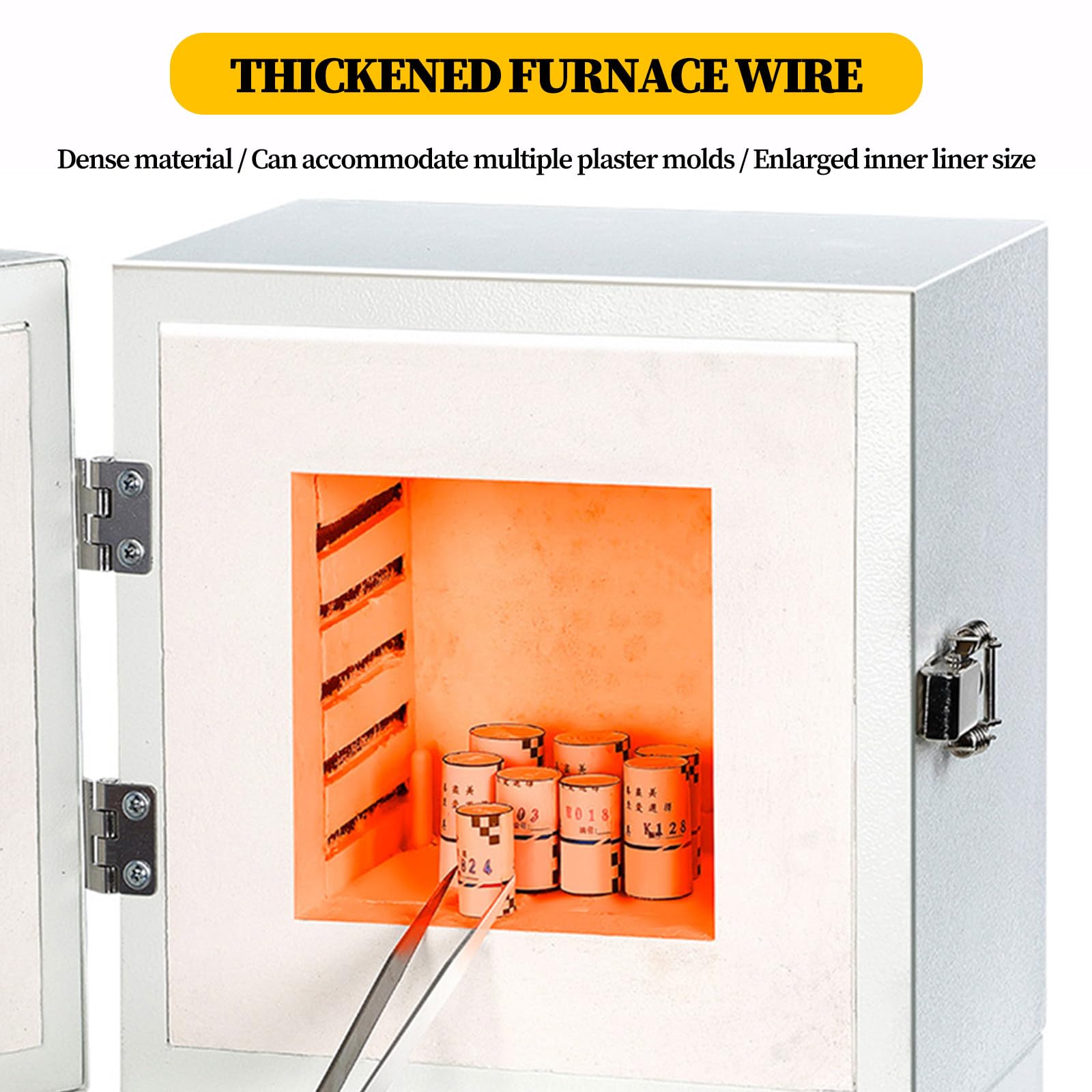 Forno Elettrico per Ceramica, Forno a muffola da Tavolo da 1150℃, Forno per Fibra Ceramica Chiuso, con Controllo Integrato Tramite Programma, per la creazione di Gioielli