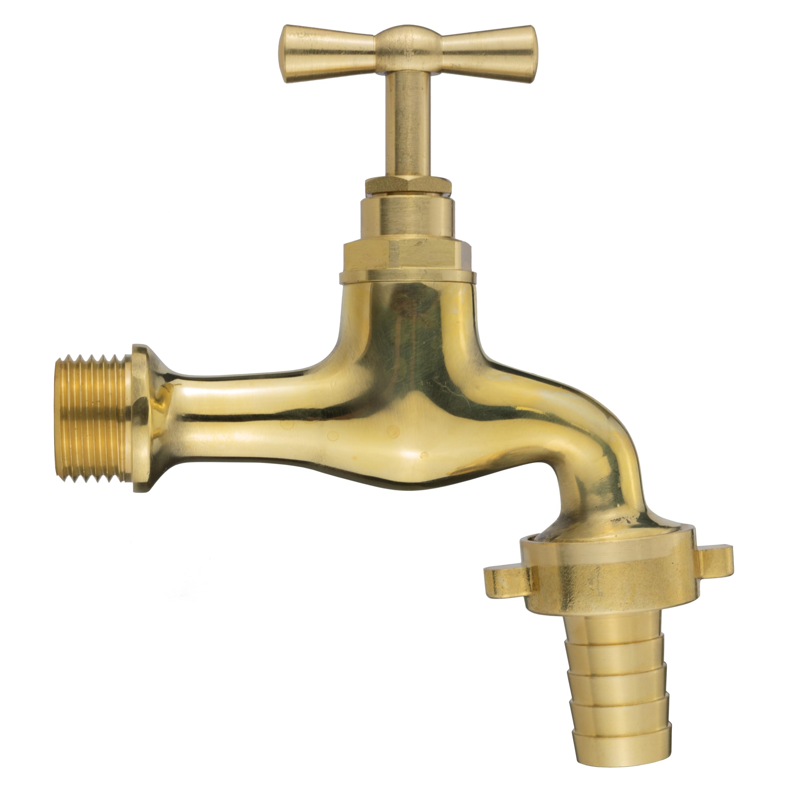 B2c Brass Garden Outside Tap 1/2 & 3/4 Quick Connector Hose Plug Various Models Lever ( Bib + 13Mm Barb, 1/2")