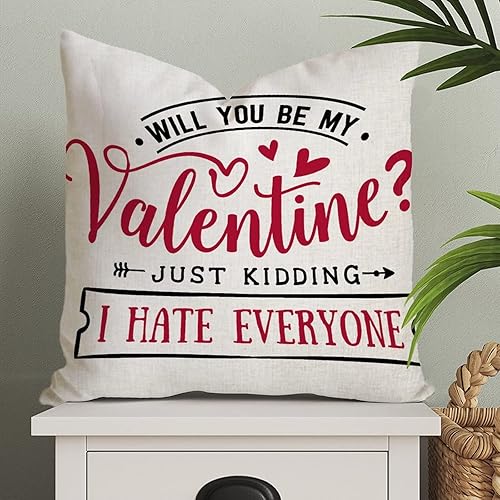 Valentines Day Romantic Throw Pillow Cover Will You Be My Valentine Pillow Case Cushion Cover Wedding Engagement Anniversary Decortaive Pillowcase