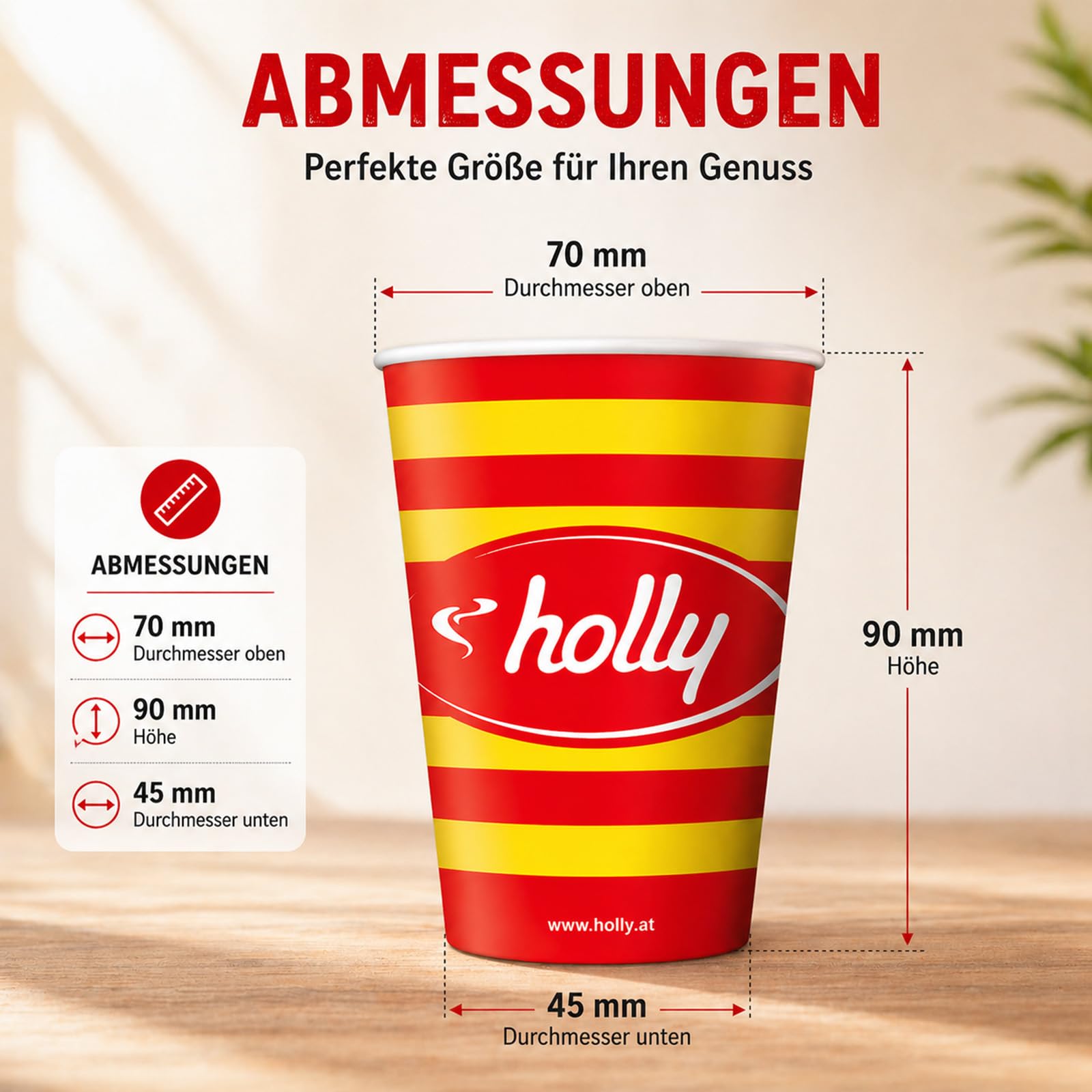 BURI Holly - 2000 tazze da caffè da 180 ml, in carta usa e getta, 7 oz, resistenti alle perdite, riciclabili, per macchine da caffè, feste, bevande calde, bevande fredde, prodotti in Austria
