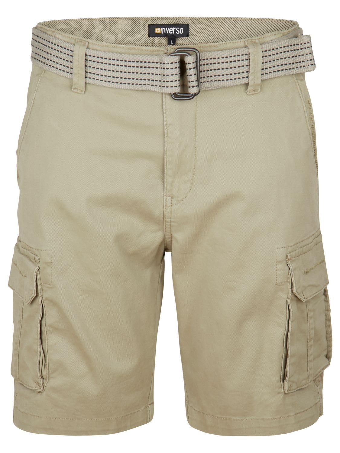 riverso RIVJoko - Pantalones cortos cargo para hombre con cinturón, corte regular, bermudas, pantalones cortos cargo de verano, elásticos, color azul marino, beige, verde, gris, S, M, L, XL, XXL, 3XL,