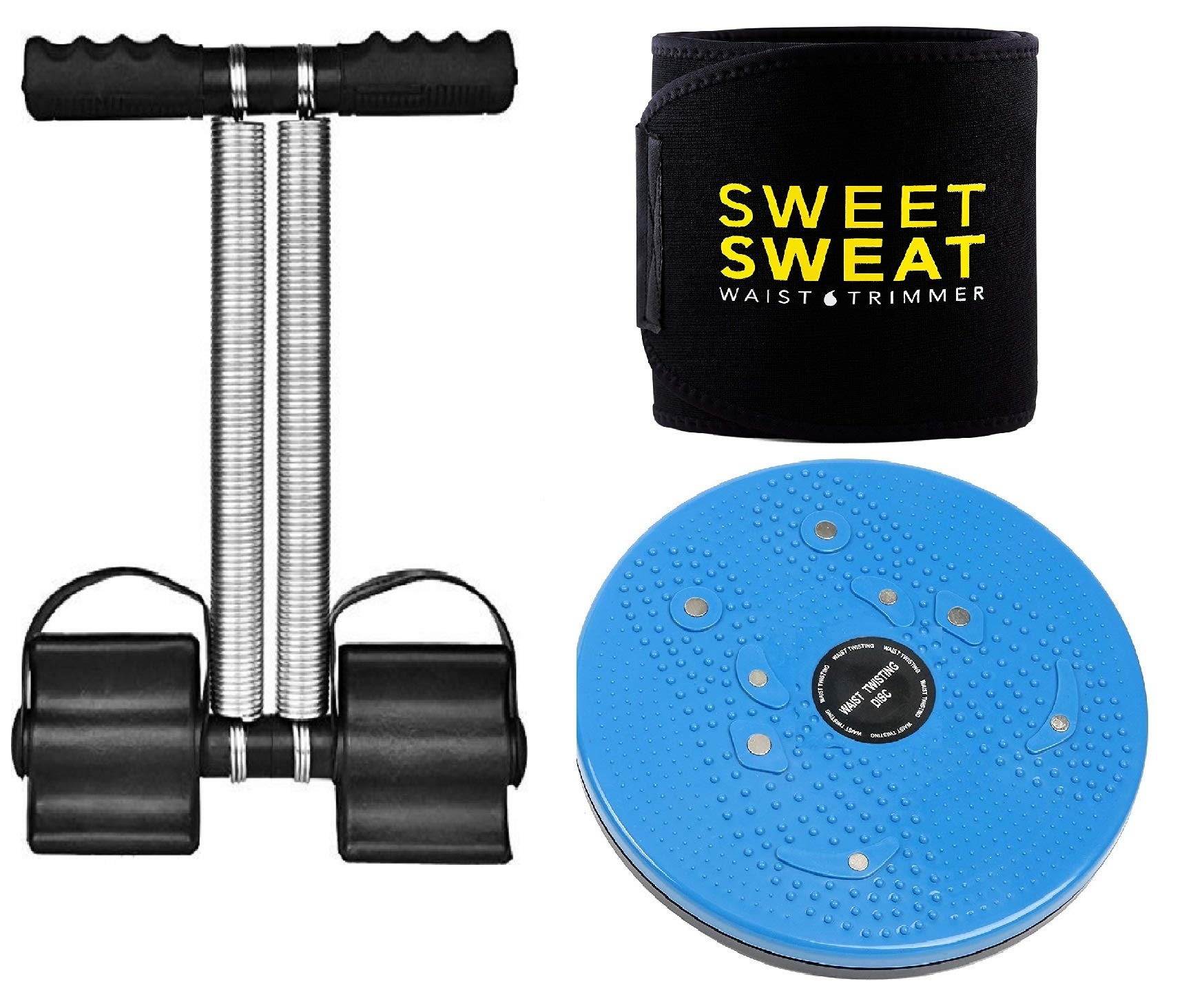 Tummy Trimmer -Twister -Sweat Belt (3 PC SER) Burn Off Tummy Fat Extra Calories Weight Loss Abs Exercise Fitness Equipment Home Gym for Men and Women (B08S6T3T16) Amazon Price History, Amazon Price Tracker