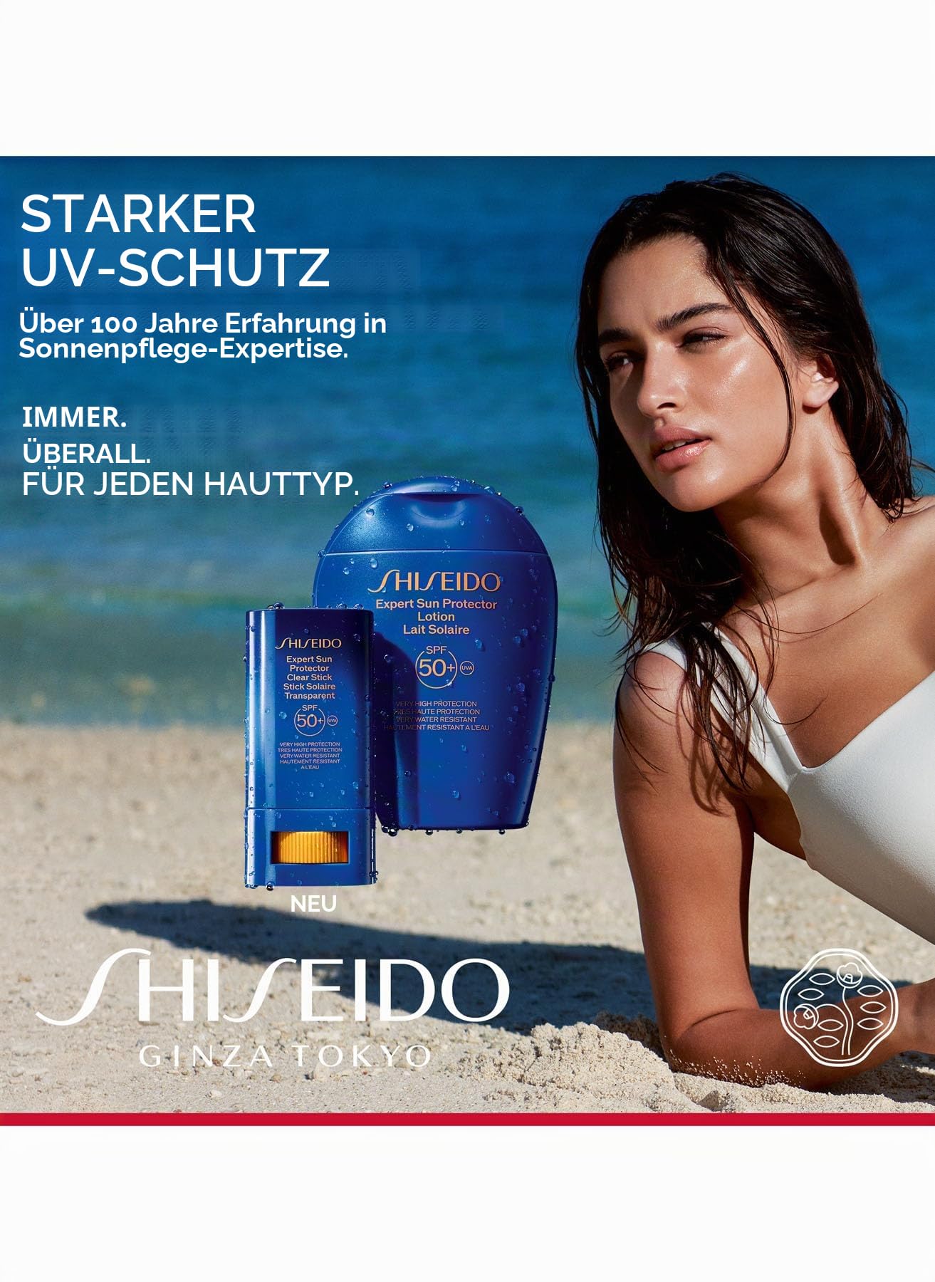 Shiseido Expert Sun Protector LSF 30, Sonnencreme für Gesicht und Körper, 300 ml, wasserfest, mittlerer Schutz, leichte Formel