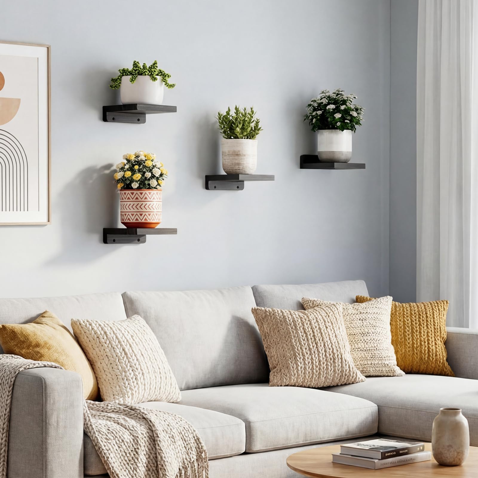 Fixwal Floating Shelves - Set of 4 -2