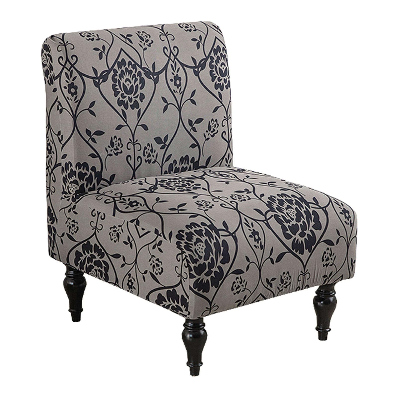 Jhld K Stretch Armless Accent Chair Covers, Spandex Armless Accent Chair Slipcovers Printed Soft Armless Chair Slipcovers With Elastic Bottom Non Slip Armchair Covers For Living Room-1 Piece
