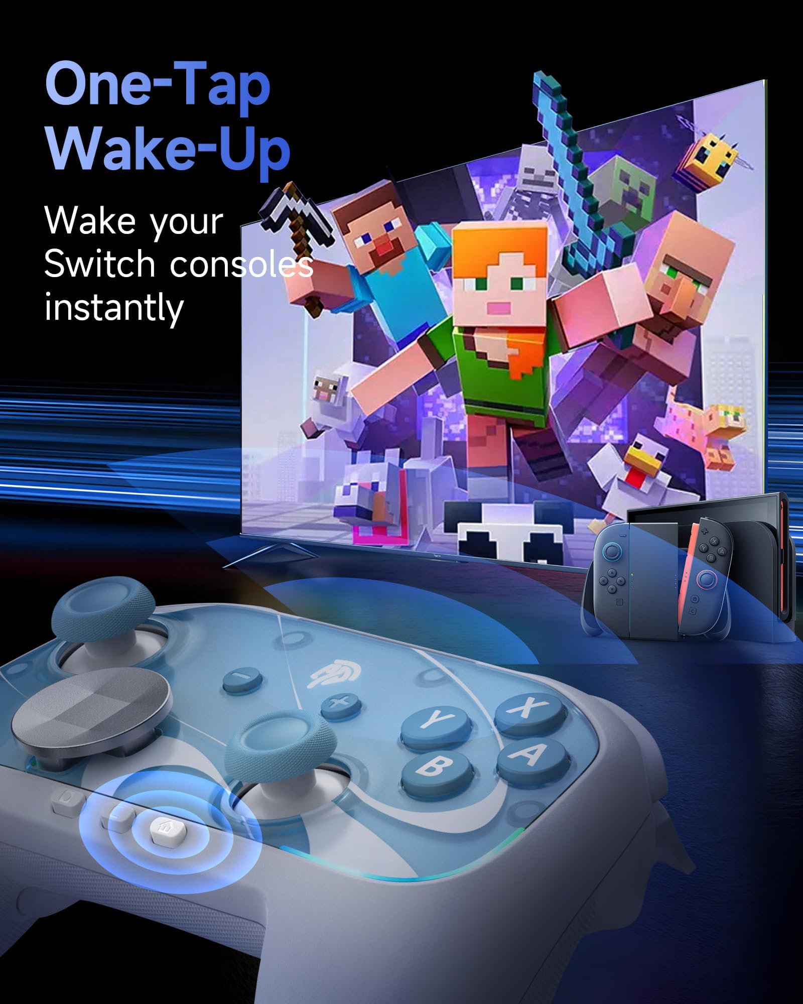 EasySMX S10 Mando Switch 2 con Joystick TMR, Mando Switch Inalámbrico con Vibración HD/Funda Magnética/Botones Mecánicos/D-pad Reemplazable/RGB/Turbo/Despertar, Mando Juegos para PC/Android/iOS