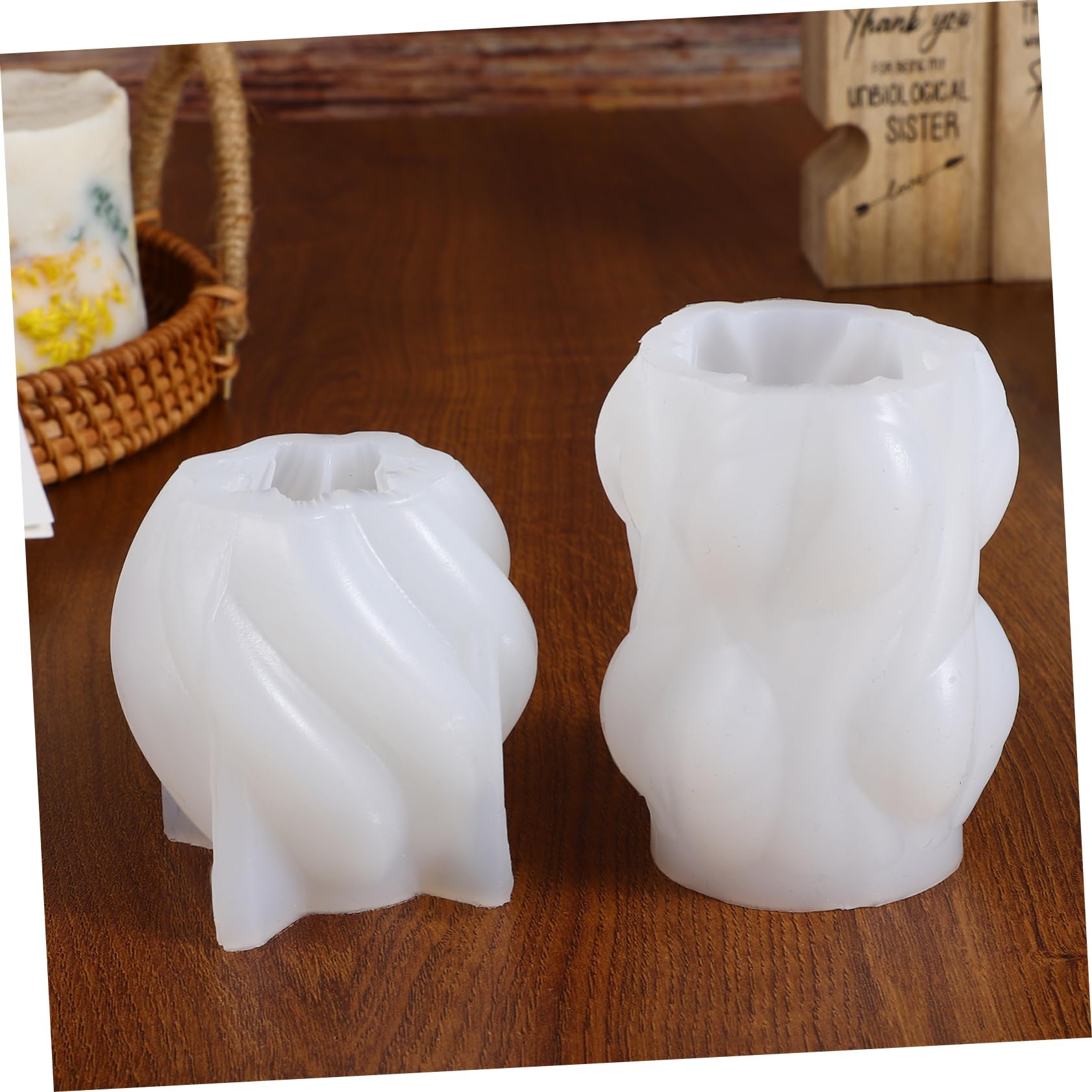 Gadpiparty 4 Piezas Moldes de Silicona para Velas de Aromaterapia Molde de Epoxi Forma de Onda para Hacer Jabón y Velas Adecuado para DIY