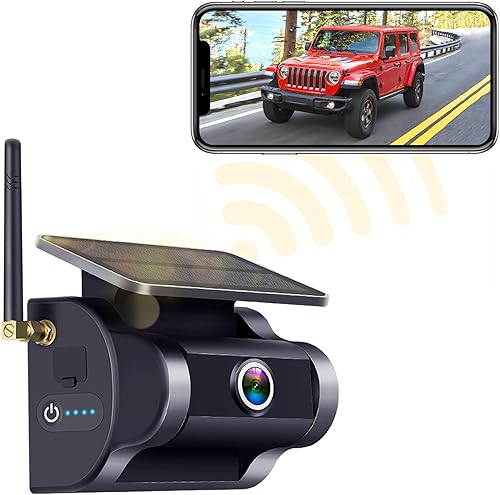 Cámara de respaldo inalámbrica solar magnética WiFi inalámbrica sin arañazos remolque remolque camión cámara de visión trasera HD 1080P sin