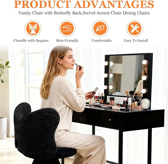 Silla De Oficina Giratoria Sin Apoyabrazos Con Respaldo Negr miniatura 3