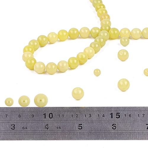 Miniatura 3 de Cuentas redondas de piedra de jade limón natural semipreciosas sueltas para hacer joyas 6MM 61 piezas