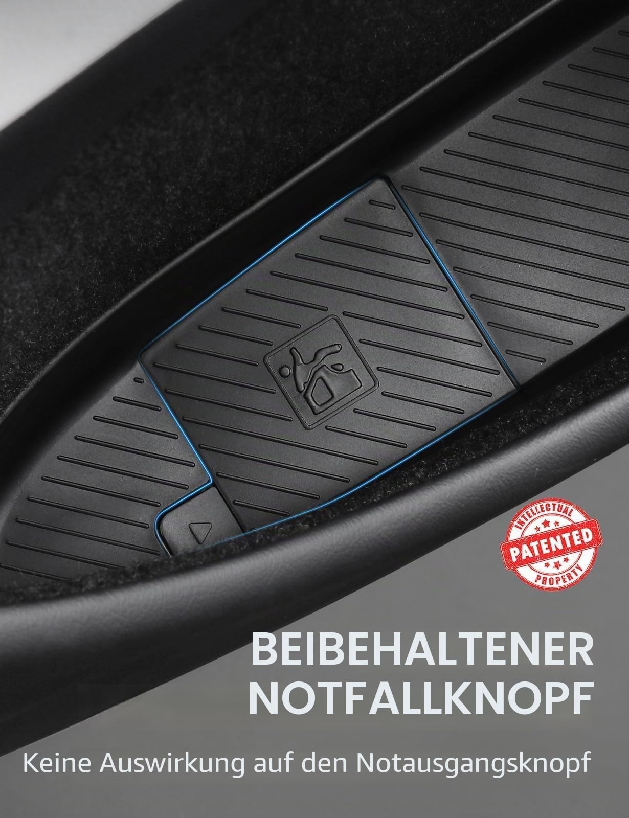 BASENOR 2024-2026 Tesla Model 3 Türseitenaufbewahrungsbox, Türfach-Einsätze, TPE-Organizer-Tray-Schutz für vordere & hintere Seiten, TPE-Zubehör-Set (4 Stück) für Model 3 Highland