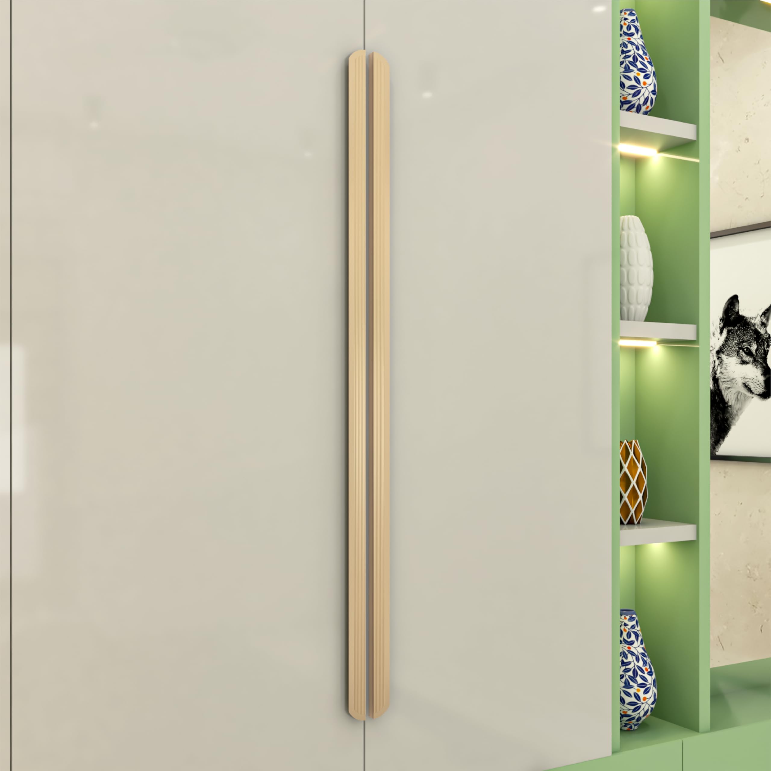 VEZEL 600mm Aluminium Wardrobe Handle, Silk Black, Pack 2 — Amazon image 16