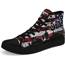 Patriotic American Flag High Top Canvas Shoes, Lightweight Lace-Up Fashion Sneakers, Casual Walking Shoes for Men & Women