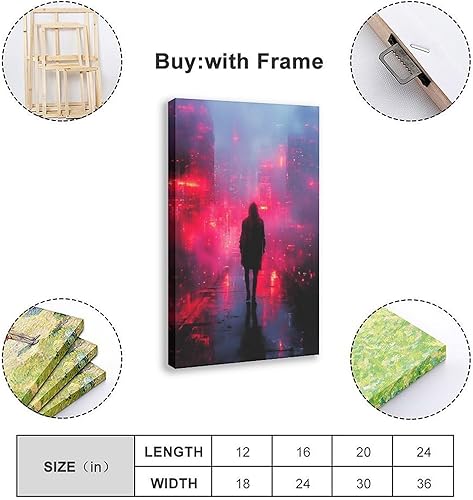 Miniatura 2 de Cyber Aesthetic Wall Art  Futuristic Neon City Poster  Y2K Glitchcore Retro Print for Bedroom Decor Canvas Poster Wall Art Decor Print Picture