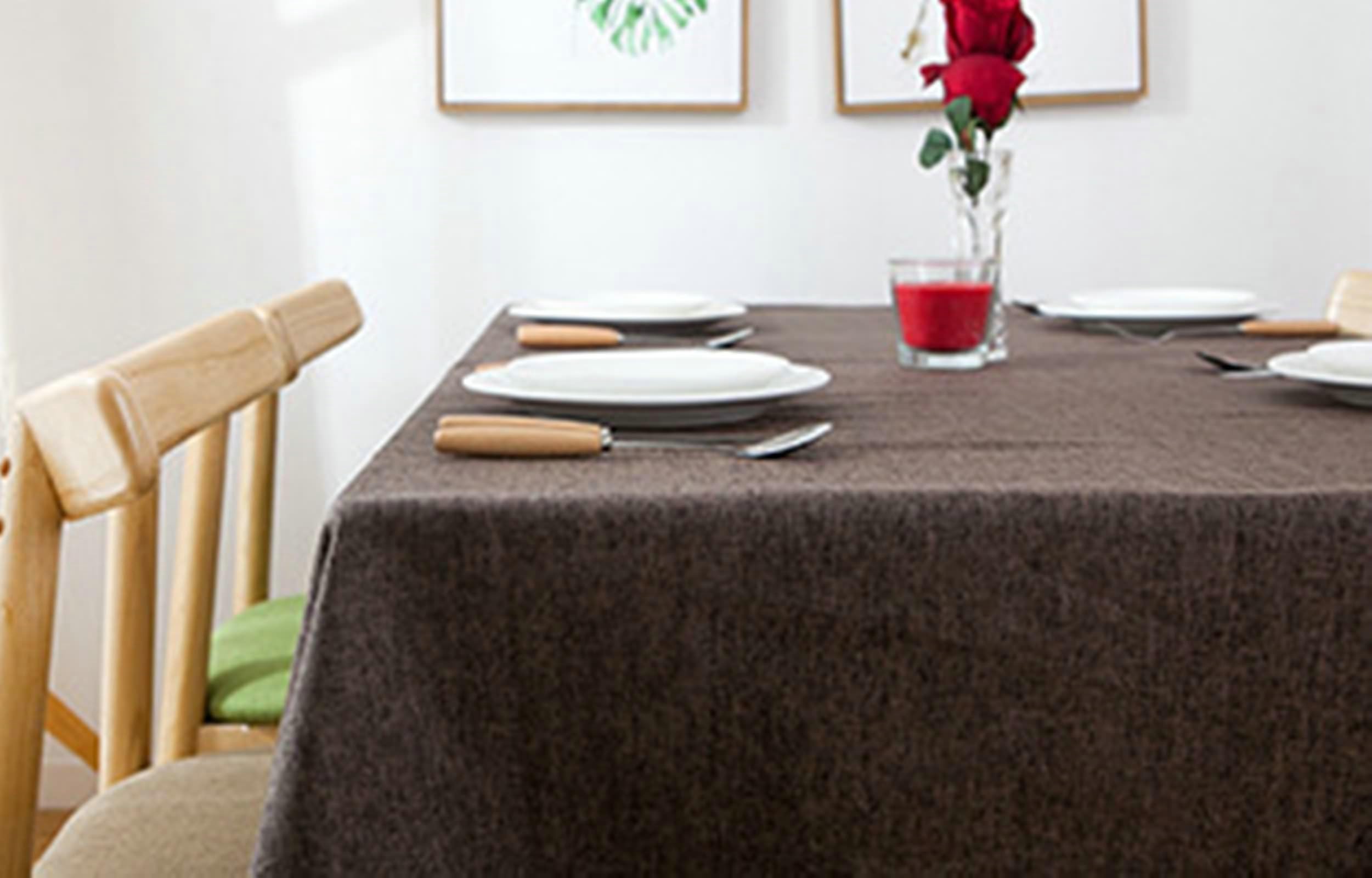 Gualiy Mantel Mesa Rectangular Lino, Manteles de Mesa de Tela 130x220CM Manteles Cocina Antimanchas Color Sólido Mantel para Mesa Salon, Café