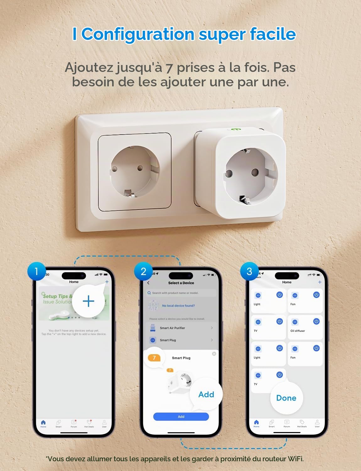 Meross Prise Connectée Wifi (Type F) avec Mesure de Consommation d'Énergie | Prise Intelligente pour Panneau Photovoltaïque, Compatible avec Alexa et Google Home, Configuration Bluetooth, 16A, 4 Pièces