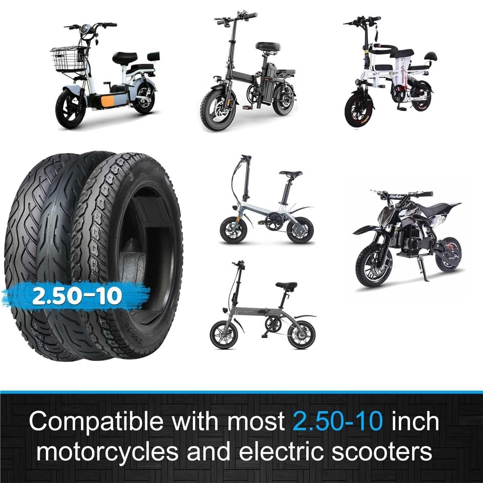 2.50-10 Opona do Motocykli Terenowych Opona Uliczna Kompatybilna z 14x2.50 | 33J 4 PR Maksymalne Obciążenie 253 Funtów(B enhanced type)