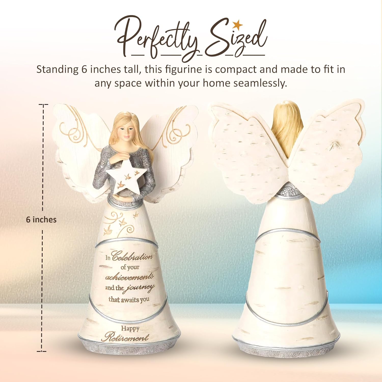 Pavilion Gift Company 82375 Celebration of Retirement Angel Figurine, 6-1/2" - Image 4
