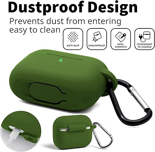 Miniatura 2 de Blaspins Funda para Airpods Pro de 21 generación con llavero 20222019, funda de silicona suave protectora completa que absorbe los golpes, mosquetón