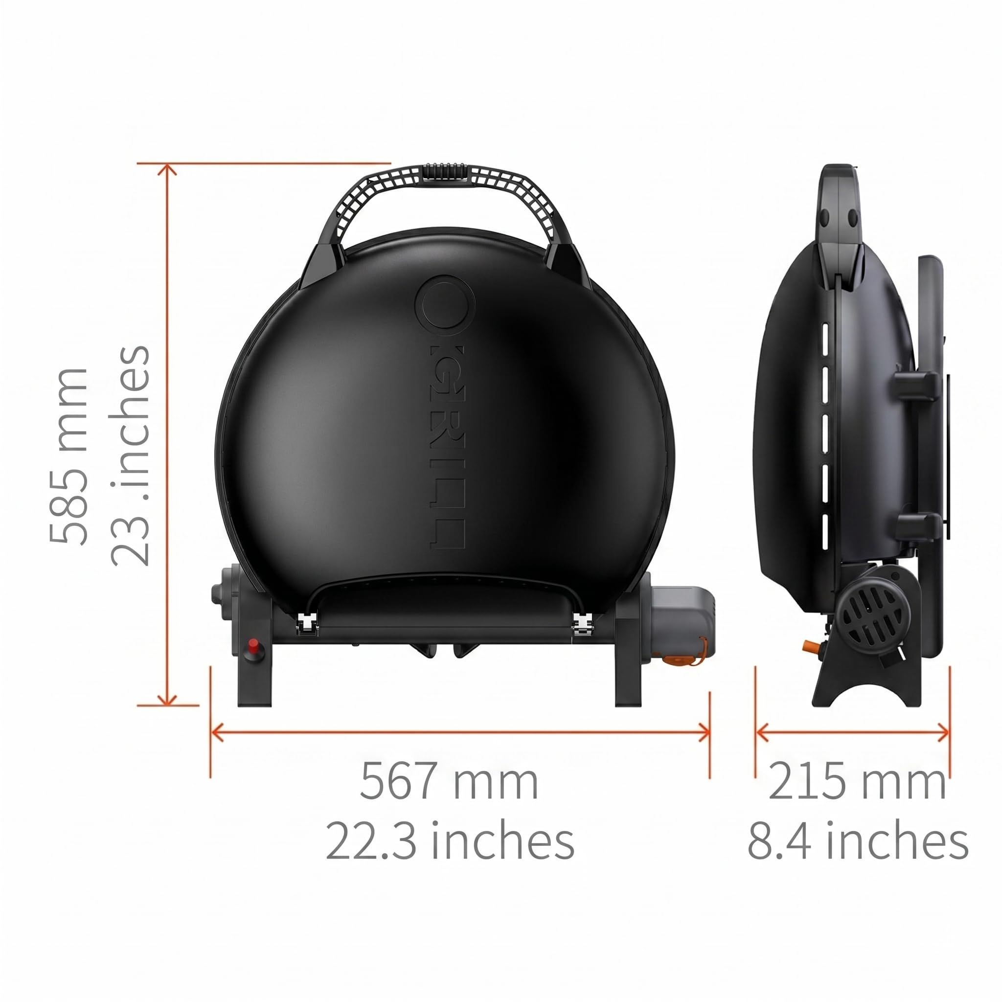 600 barbecue a gas portatile da campeggio con piastra in ghisa, doppio uso a gas, bruciatore da 10.500 BTU, superficie di cottura 1450 cm², barbecue a gas compatto per giardino, viaggi e