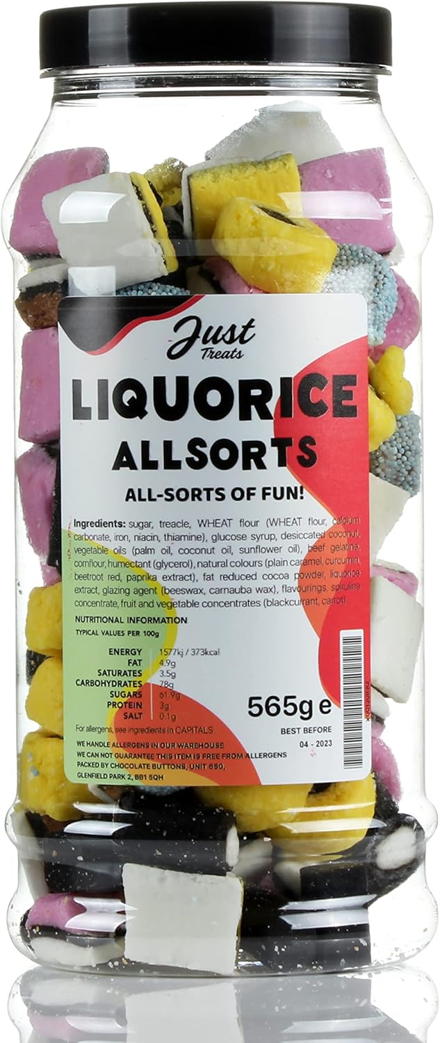 Traditional Liquorice Allsorts Gift Jar from the AZ Retro Sweet Shop