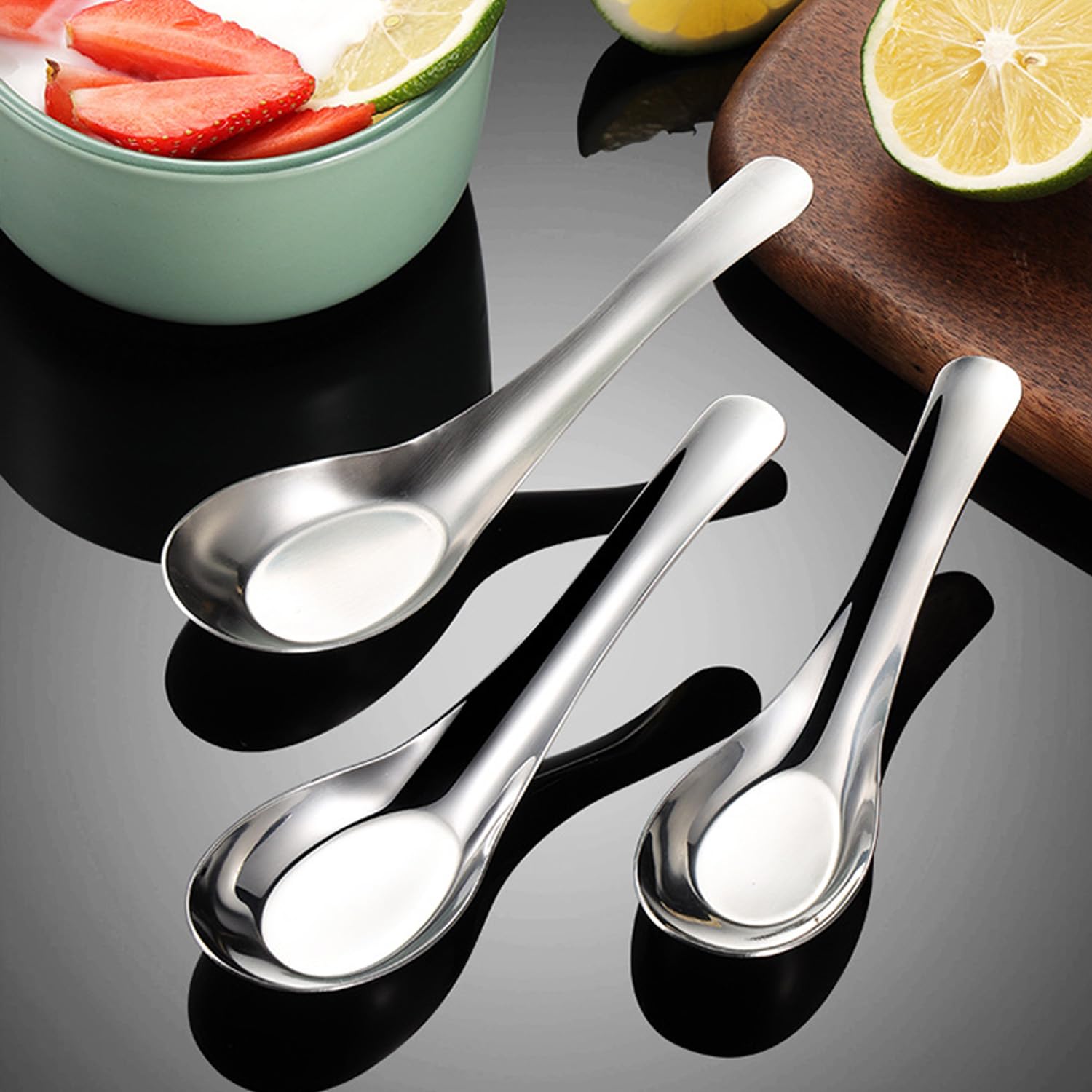 Cucchiai Ramen Cucchiai Pho Wonton Set 6 Cucchiai Da Zuppa Asiatici In Ceramica - Per Ramen, Miso E Pho Set Cucina Orientale Cucchiaio Legno