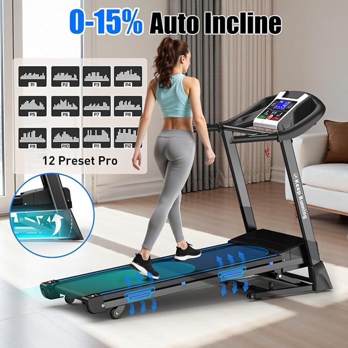 Caminadora Eléctrica Plegable Fitshow 3.5HP, Inclinación Automática miniatura 6